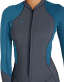 O'Neill Women's Blueprint 2mm Front Zip Long Sleeve Surf Suit Graph/BLUHAZE